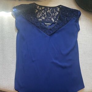 Express Women's Navy Lace Blouse